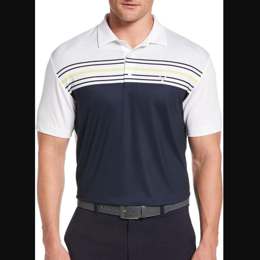 Callaway Mens Golf Polo Opti-Dri Moisture Wicking Peacoat Small UV 50 NWT